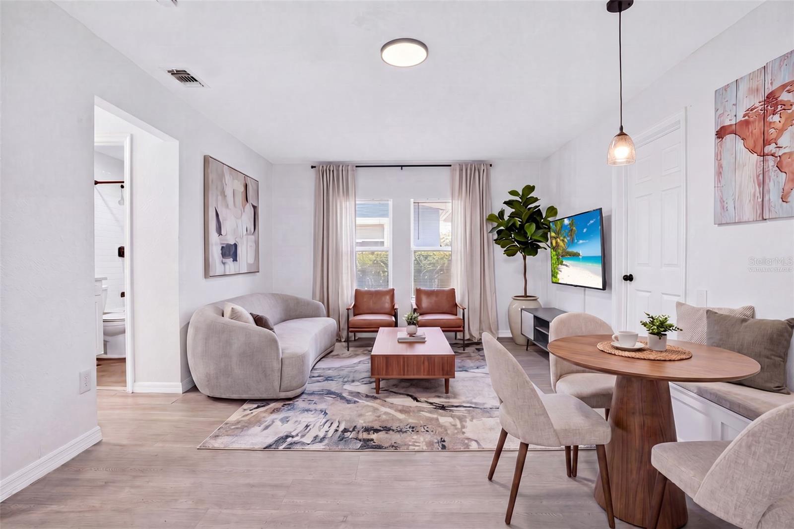 this photo has been virtually staged- living room
