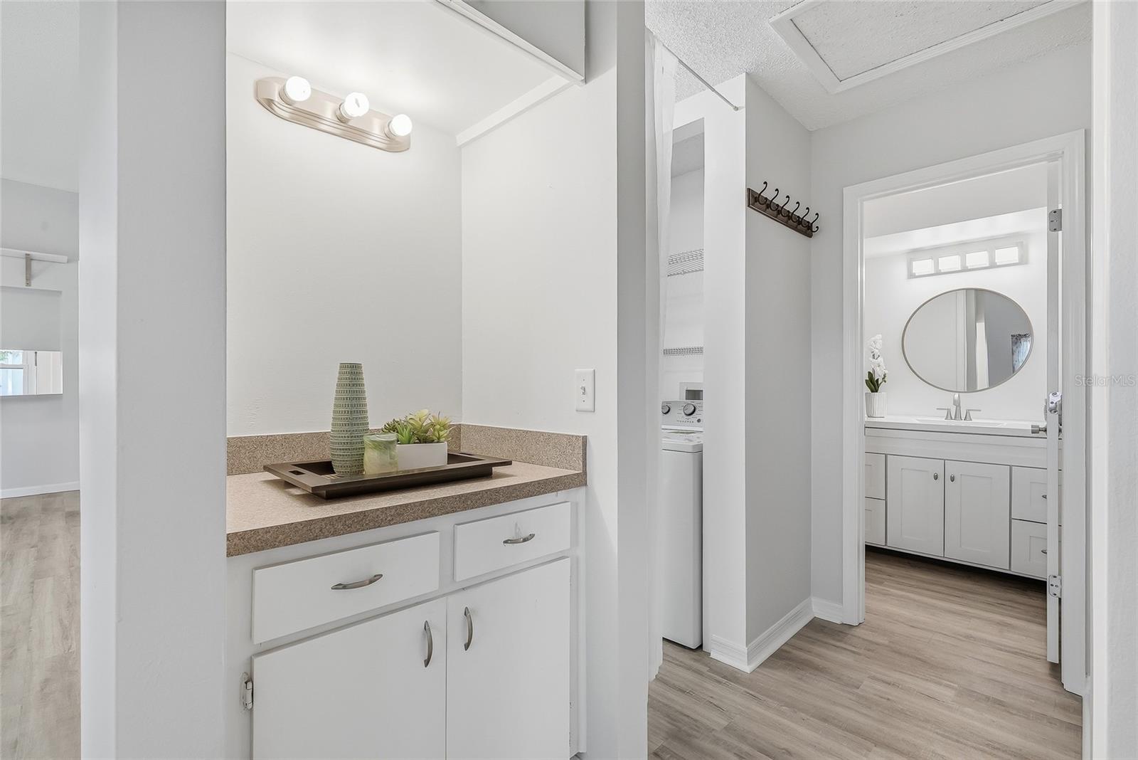 Great space for storage tucked away from the main area.