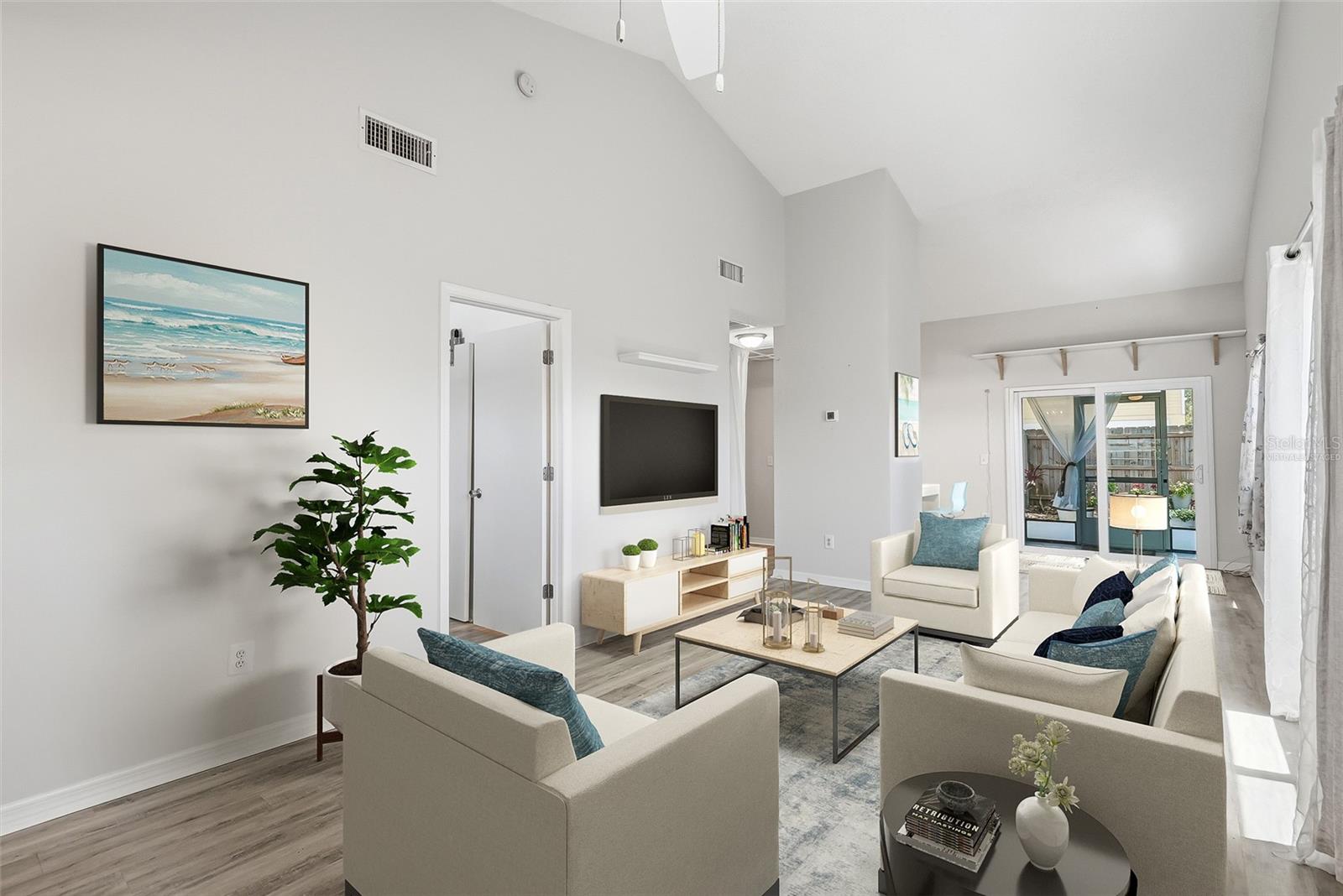 Virtually Staged living room.