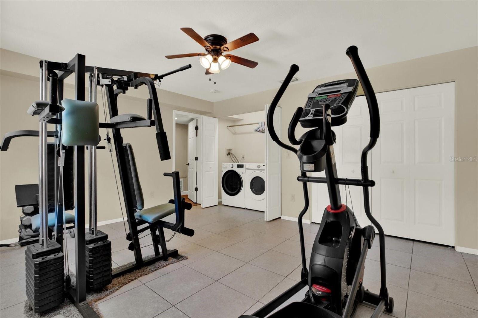 Bedroom being used as a gym