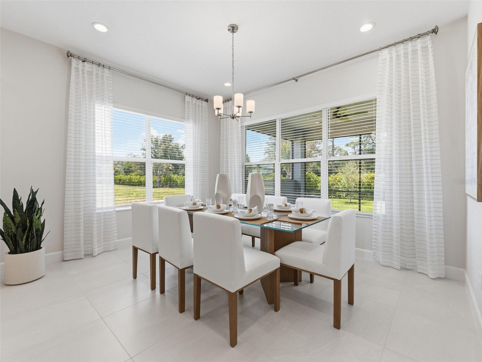 Exquisite Dining Space With Serene Outdoor Views