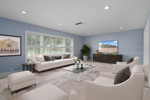 virtually staged living room