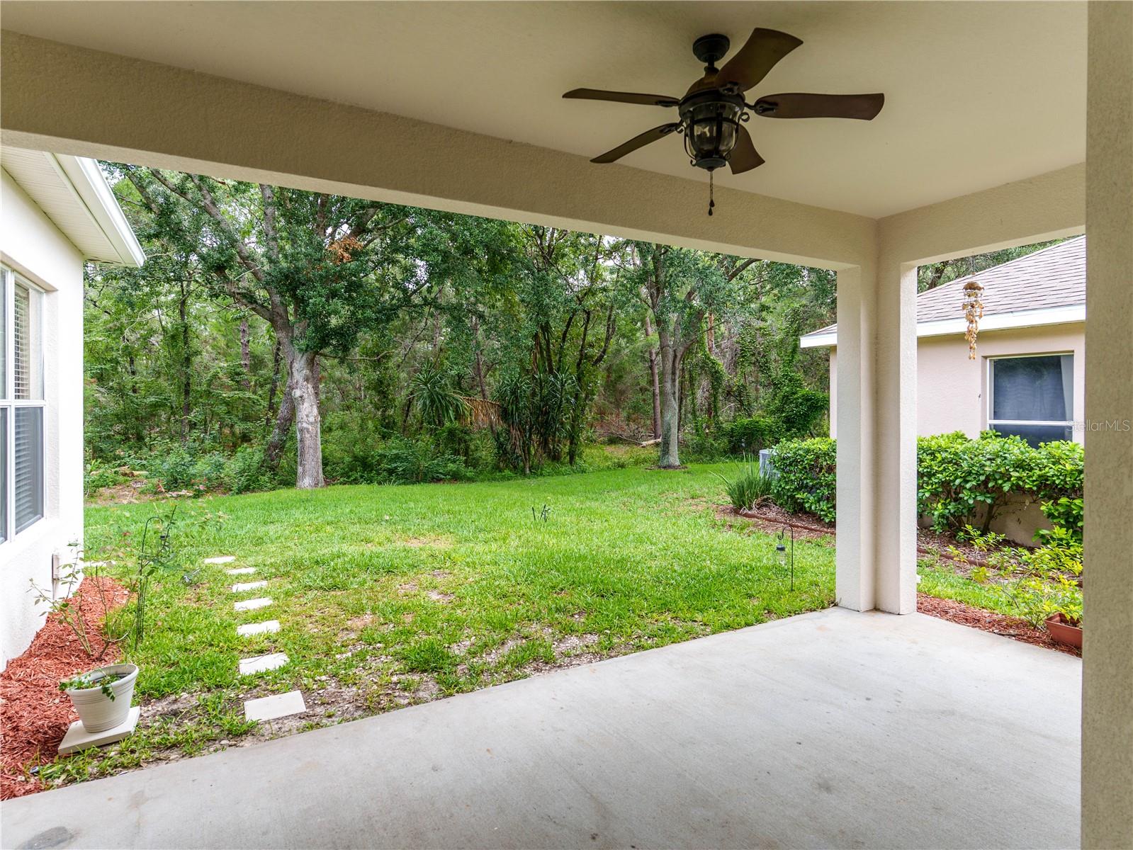 Rear Patio looking over private yard