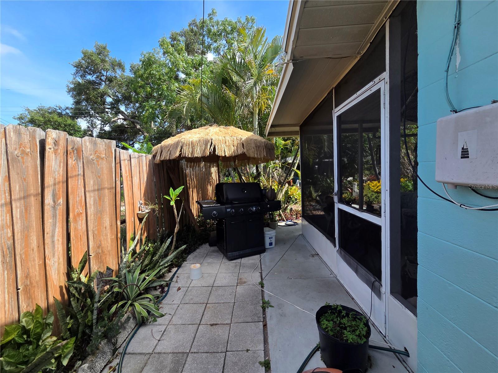 Slab outside of Patio in the side back yard