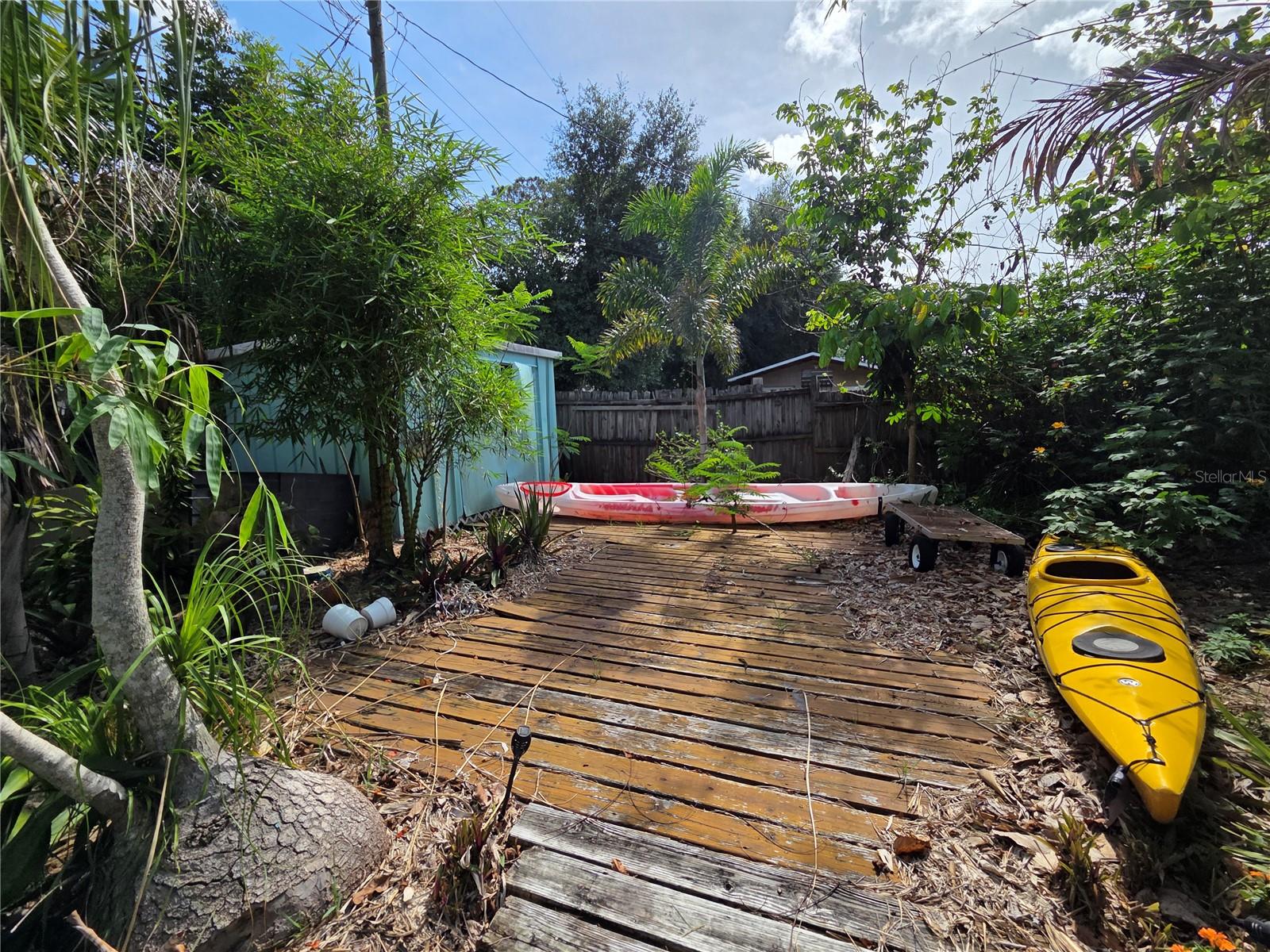 Back deck and shed