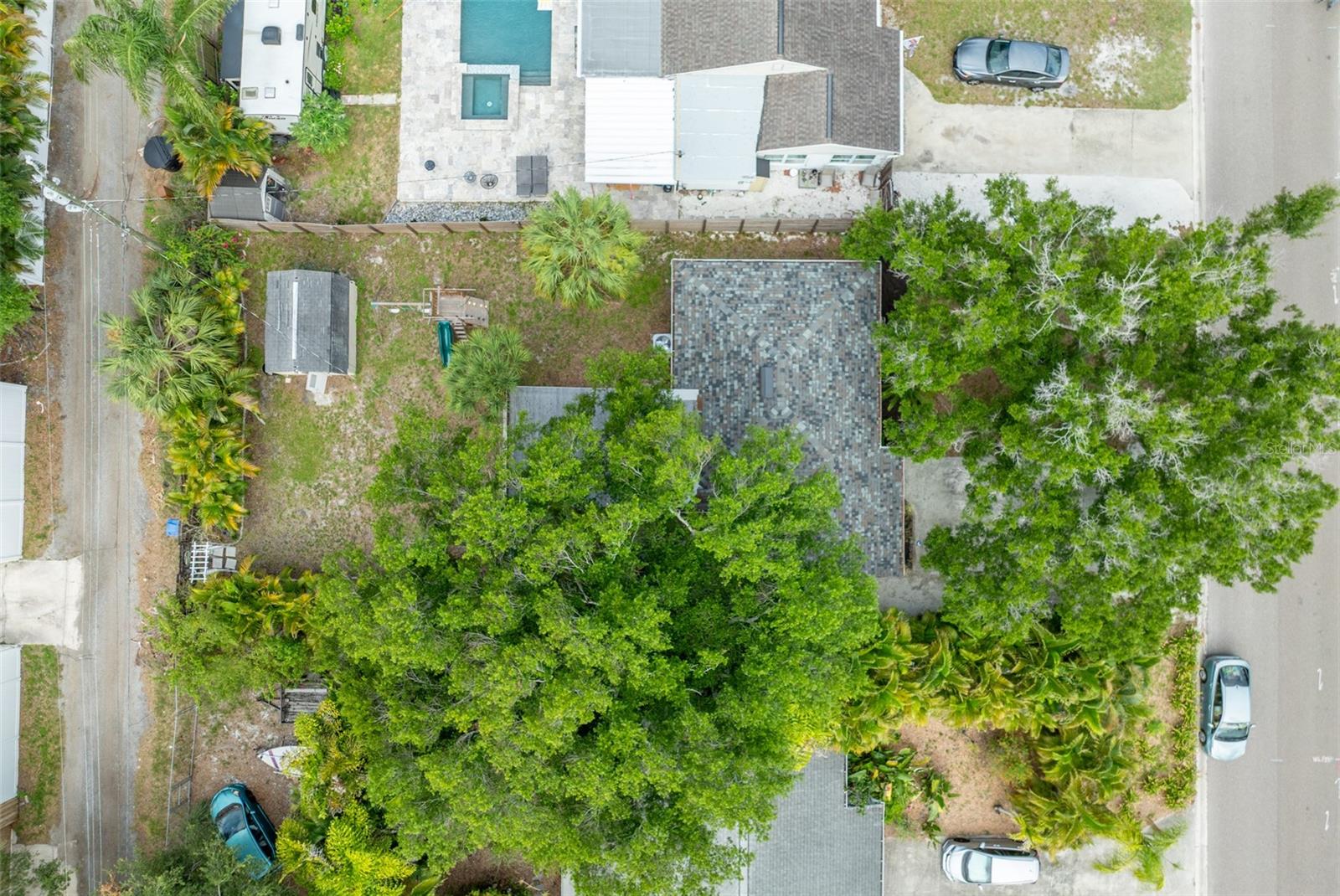 Huge yard with alley access.