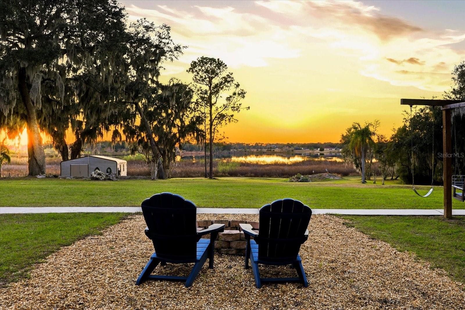 Fire Pit at Sunset