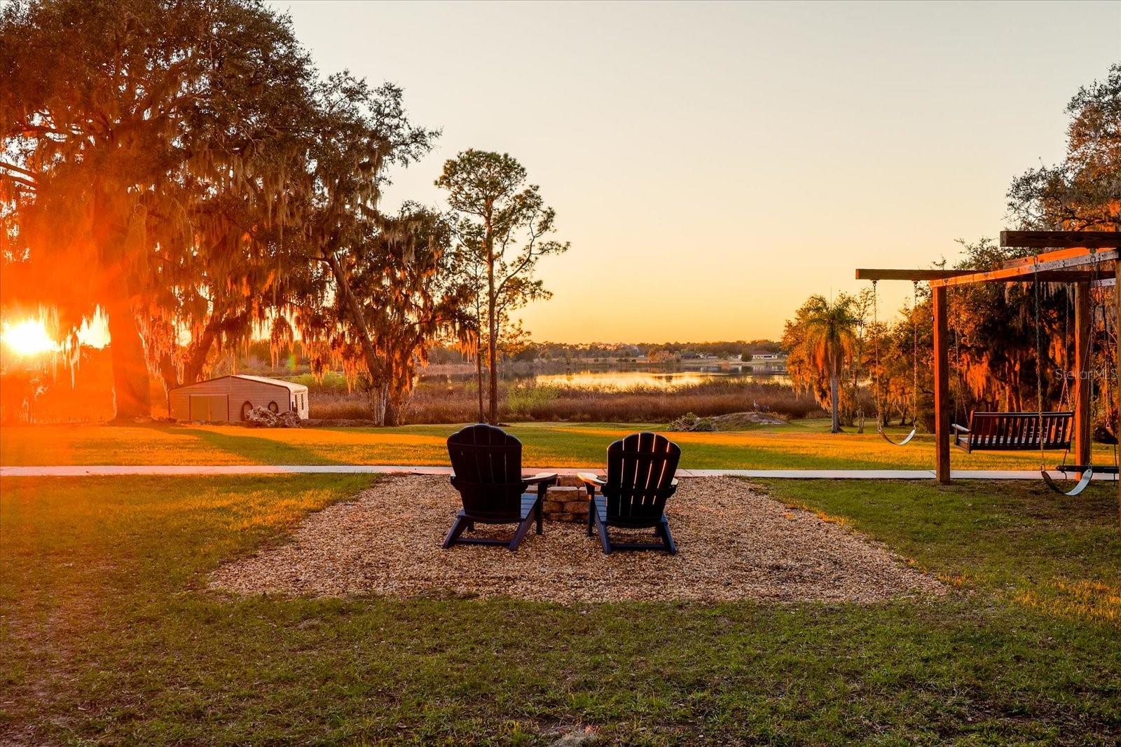 Fire Pit at Sunset