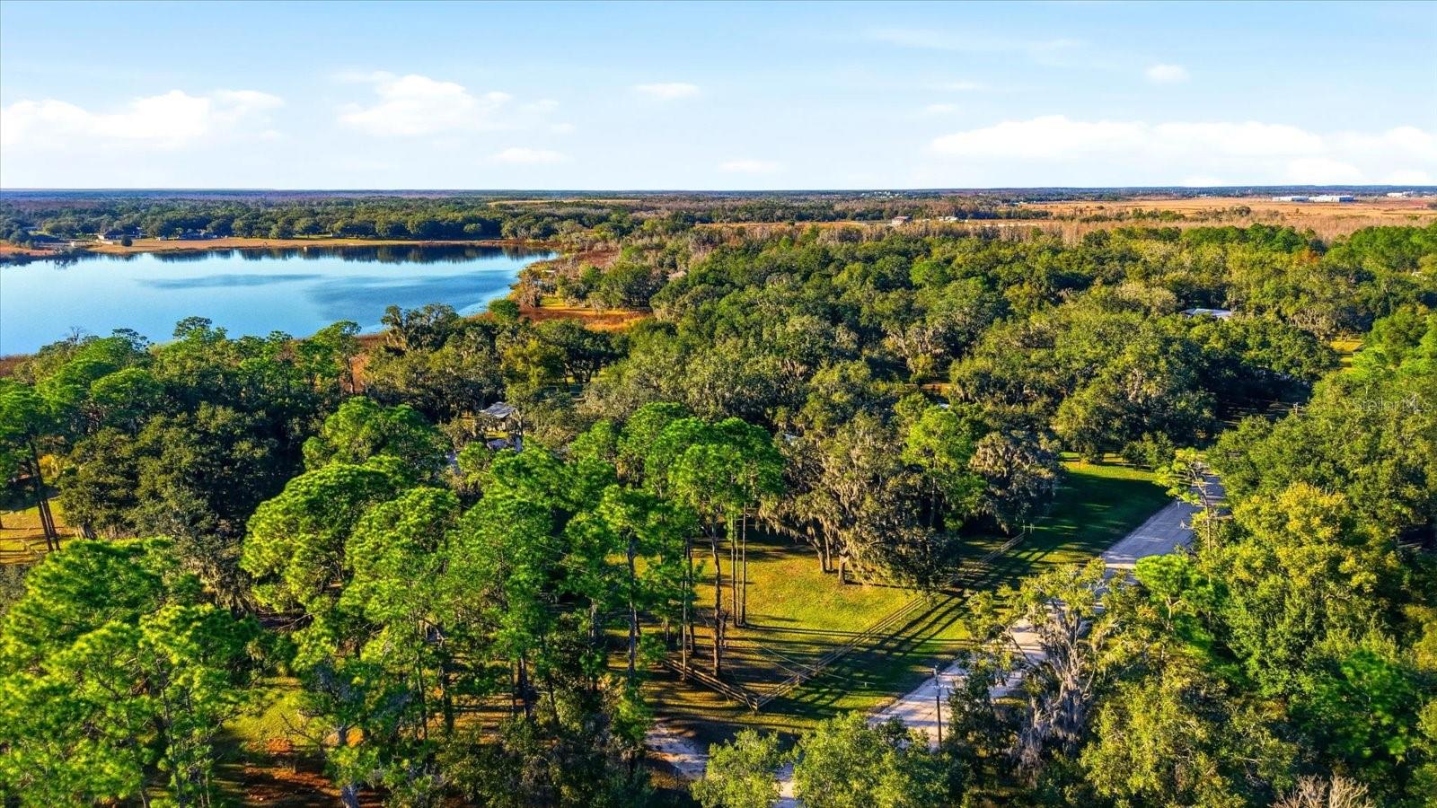 Aerial View of the Property and Lake