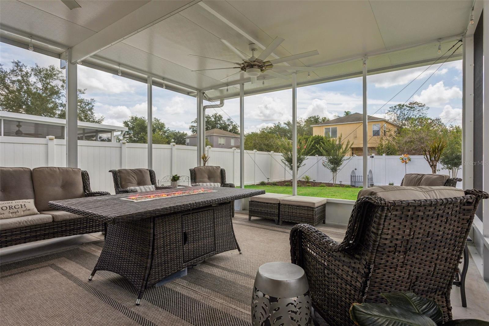 Fully fenced backyard for total privacy.