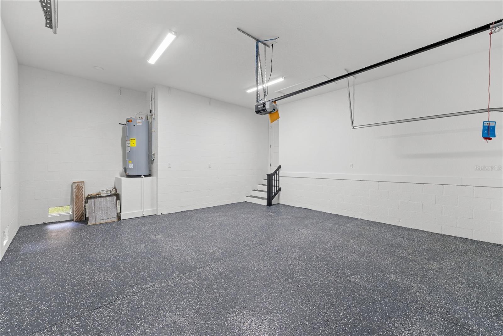 2 Garage Garage with Epoxy Finished Floor & Water Heater