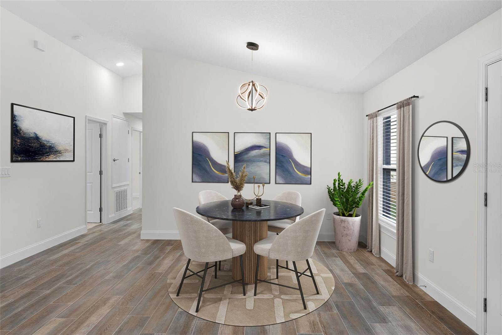 Virtually Staged - Dining Room, Vaulted Ceiling