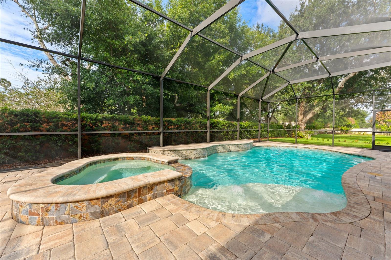 Sparkling pool and spa