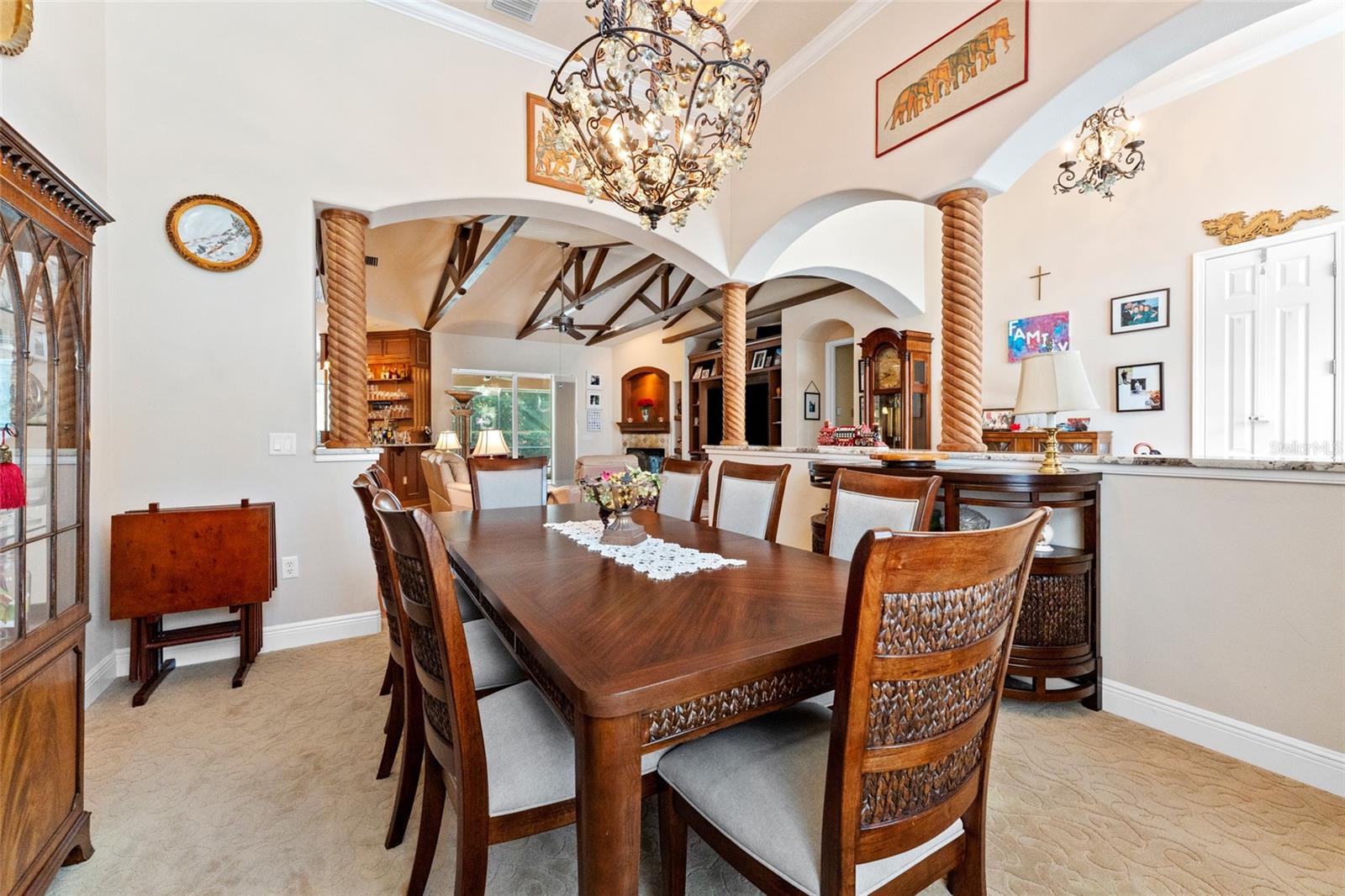 Formal Dining with lighted double tray ceiling