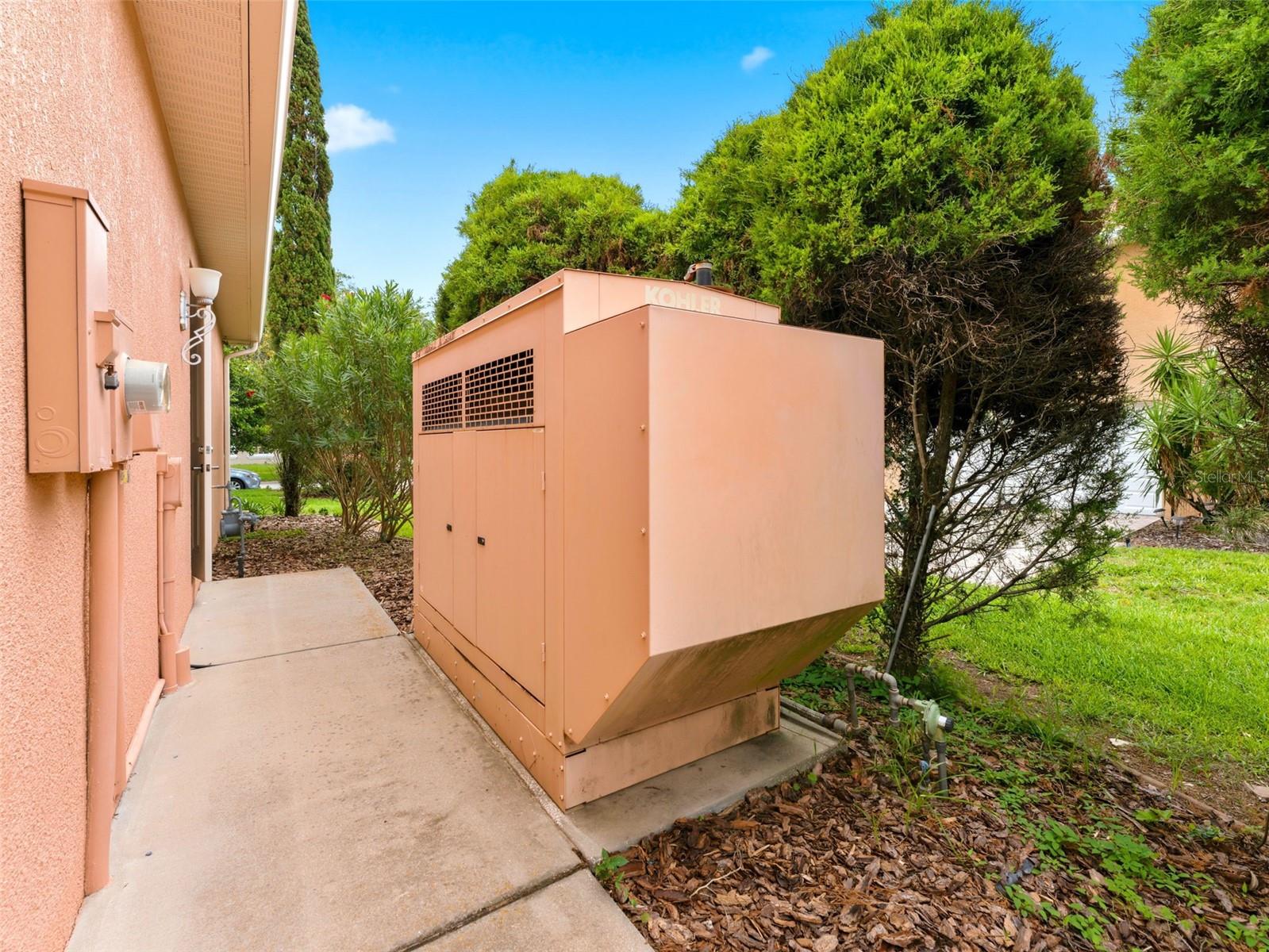 Whole house generator with separate buried propane tank