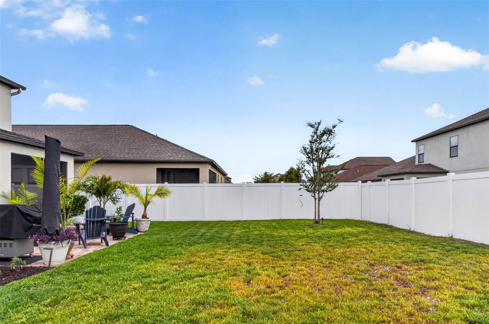 Fully fenced back yard