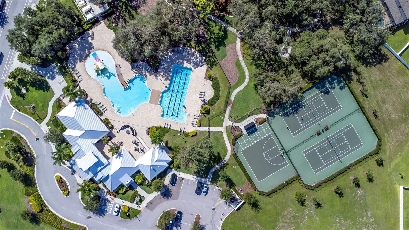 Aerial shot of one of the amenity centers