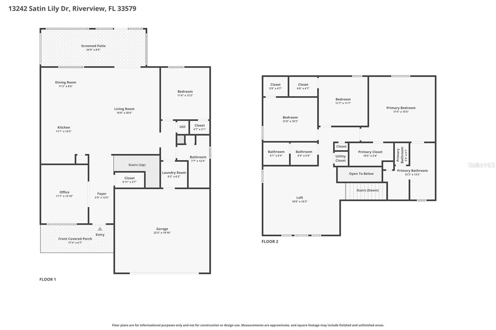 Floorplan combined first floor and second floor