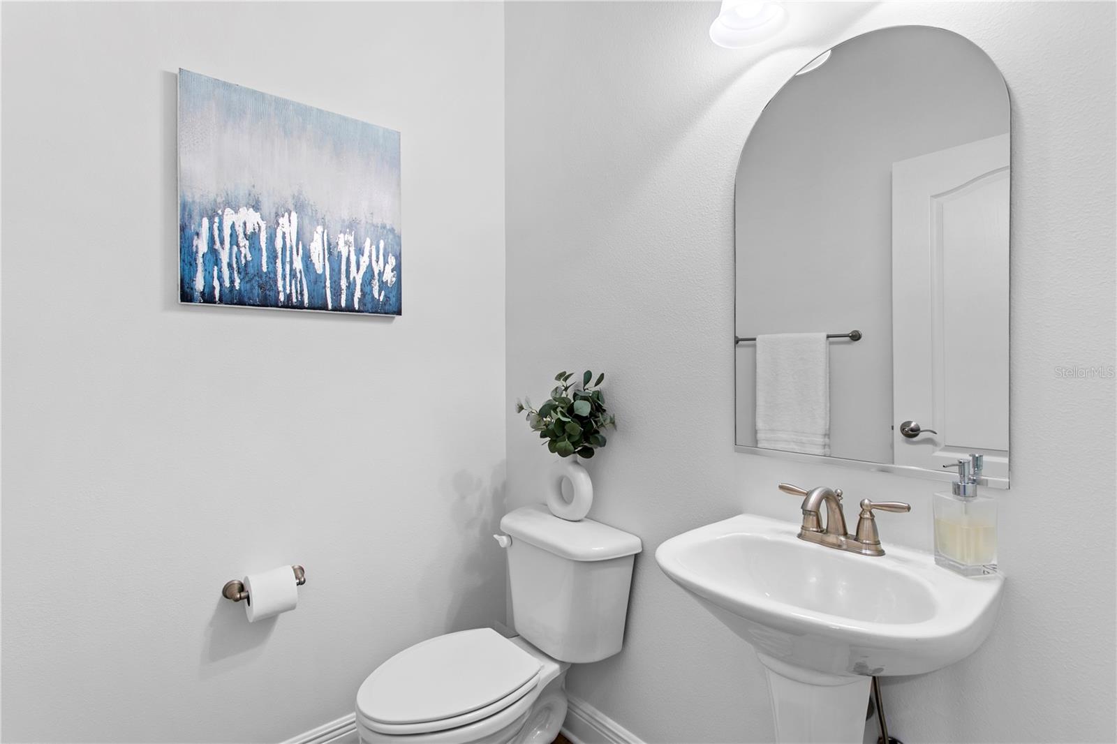 and additional half bath for guests