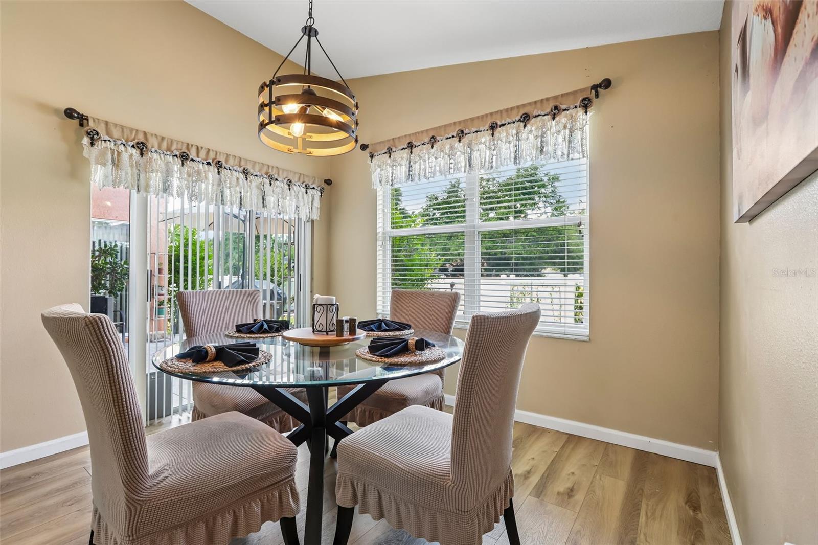 Natural light and gorgeous light fixtures