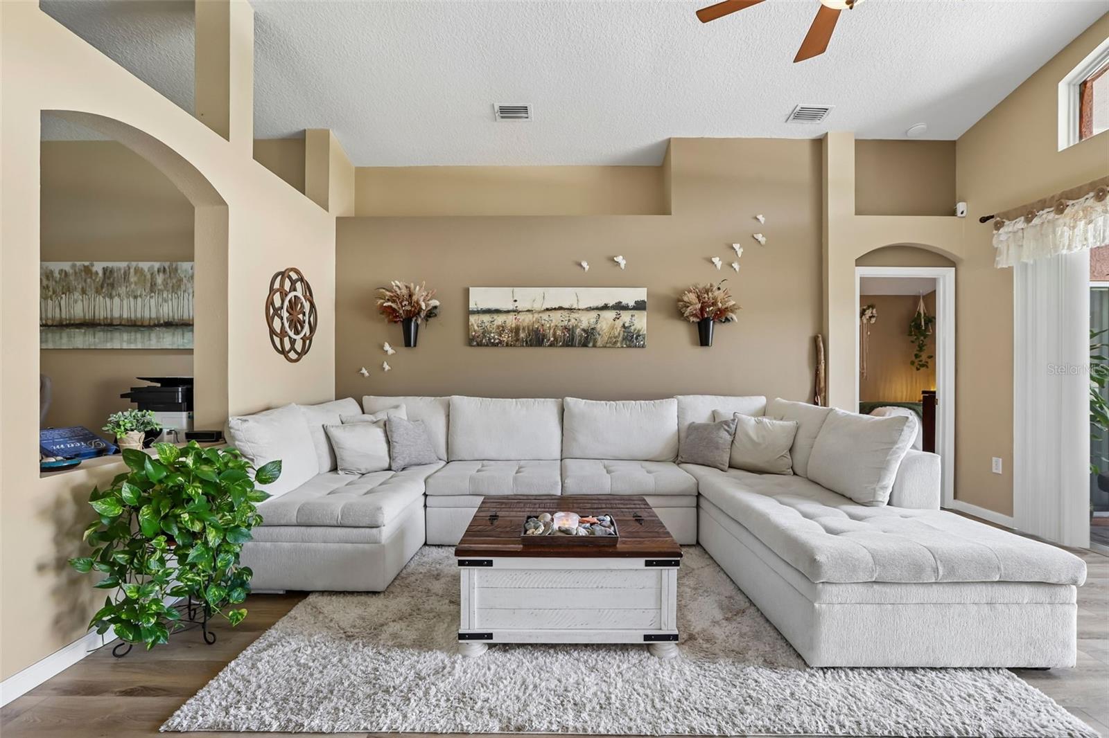 Natural light fills the home