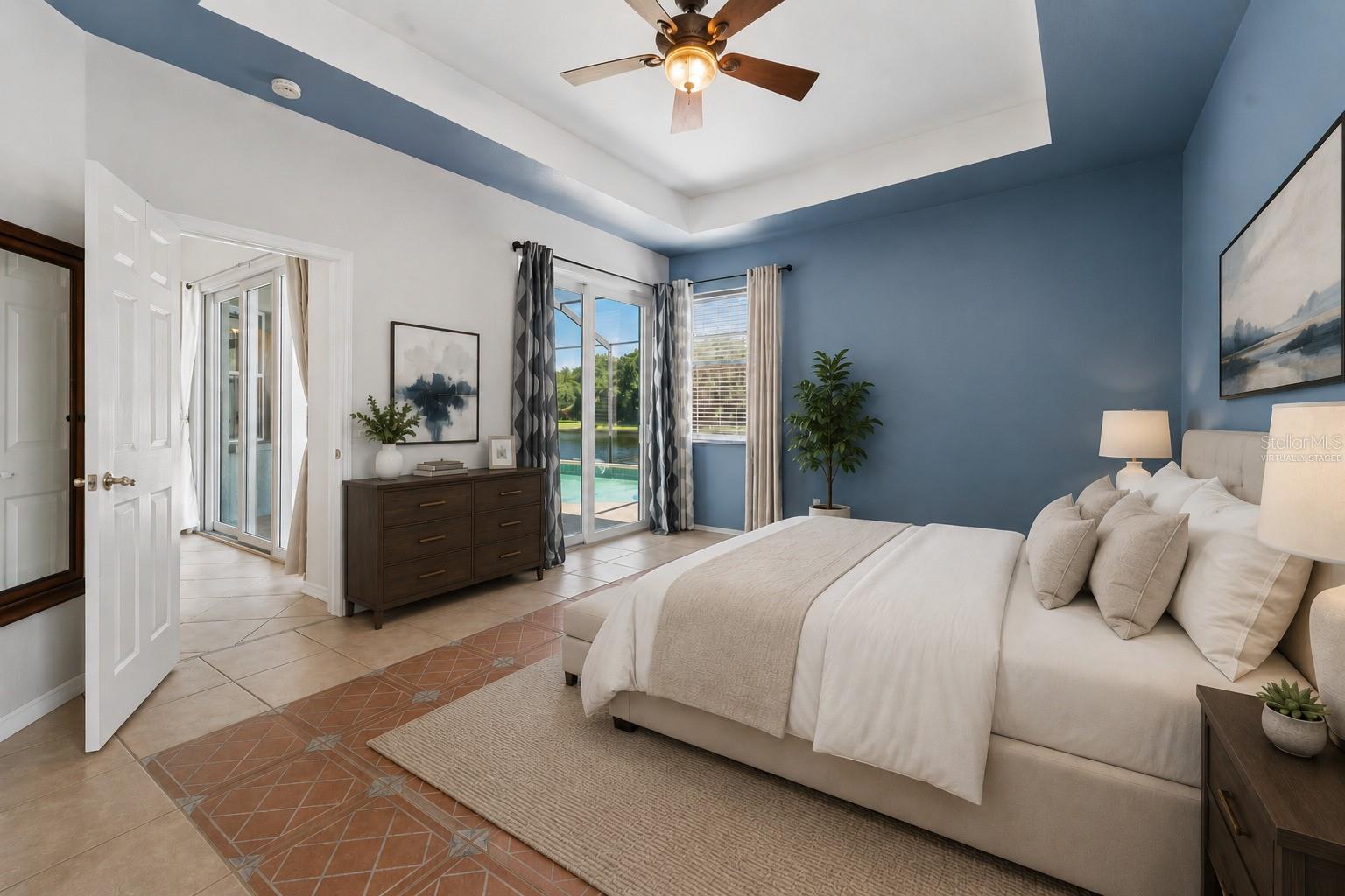 Primary suite virtually staged