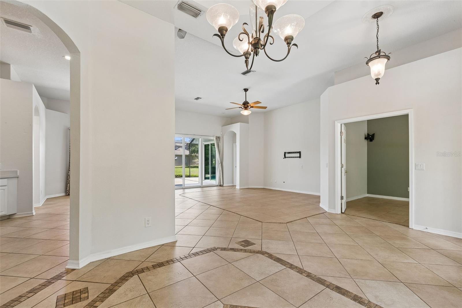 Dining room overlooking living room