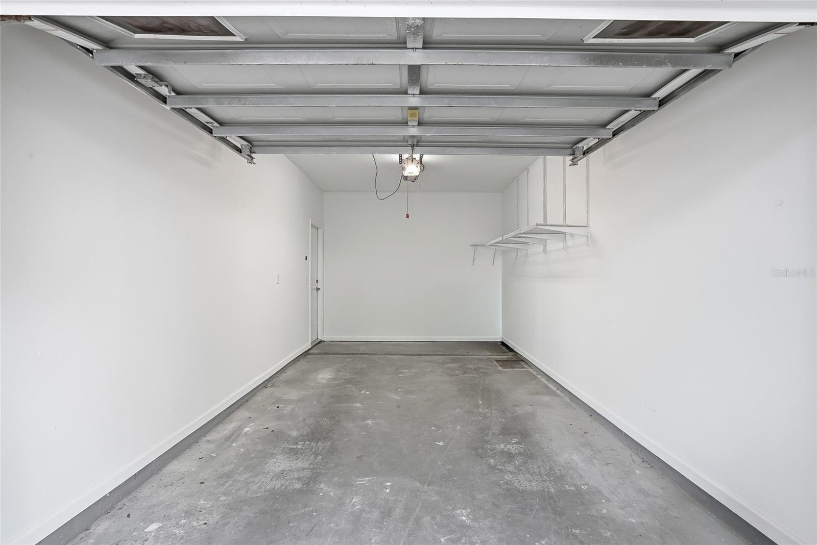 Garage on the first floor freshly painted
