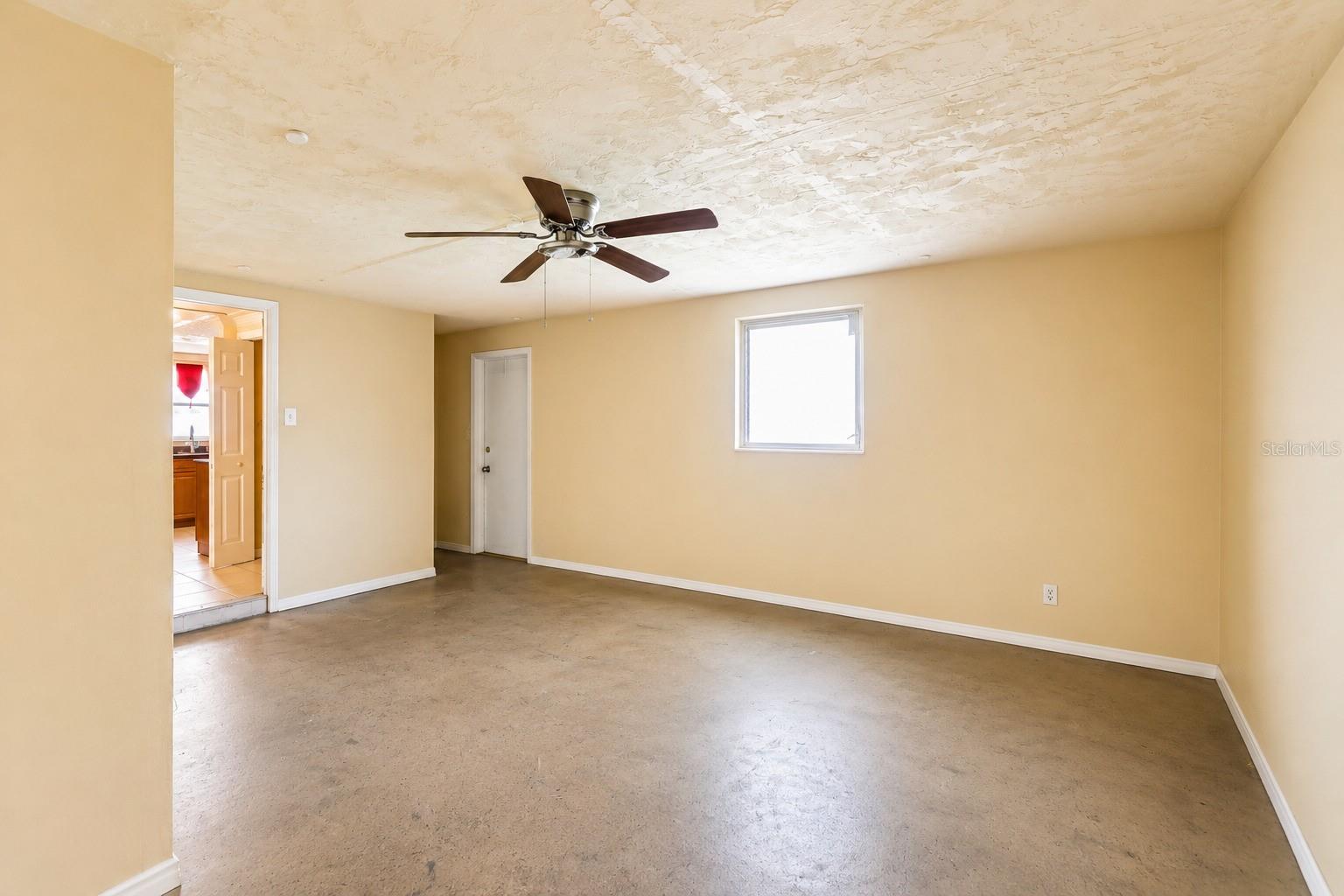 garage converted into a living area.