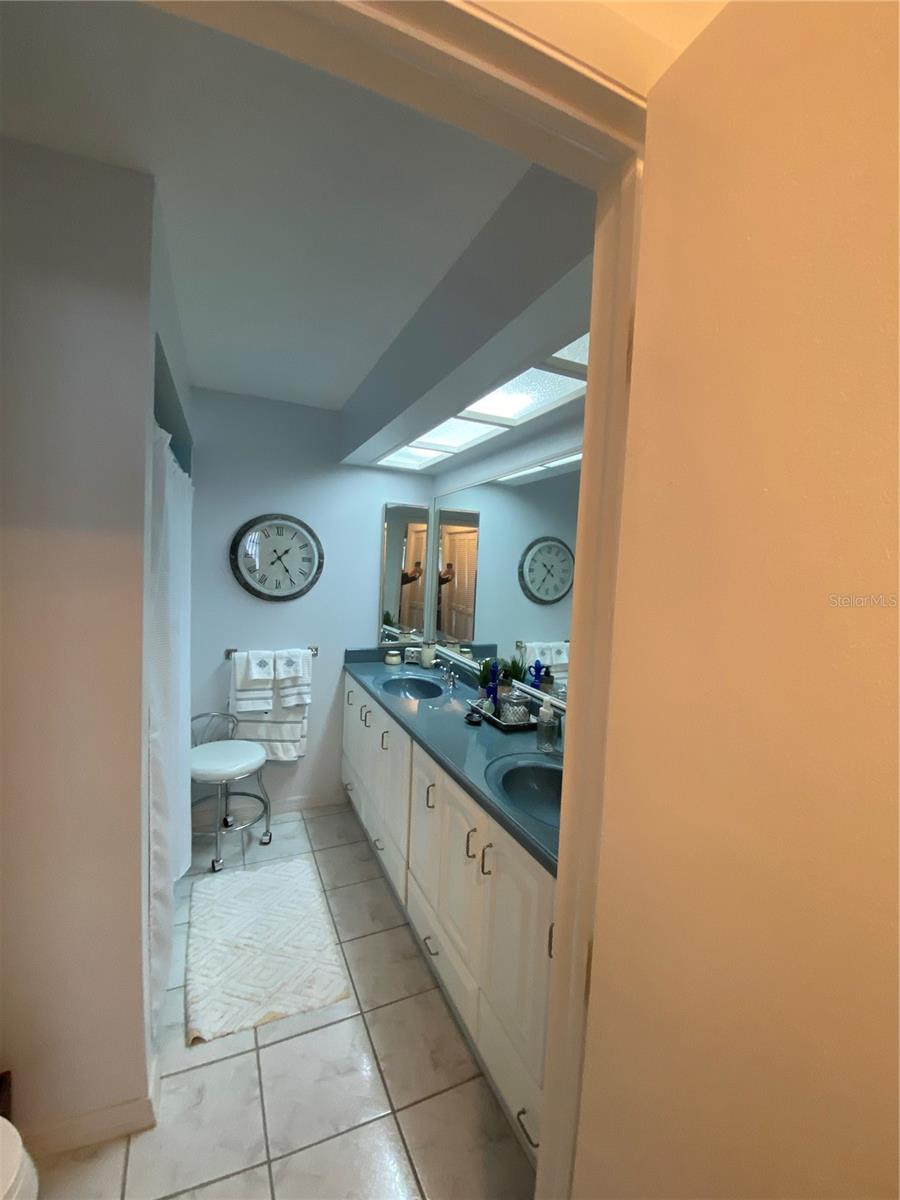 Primary bedroom double sink vanity