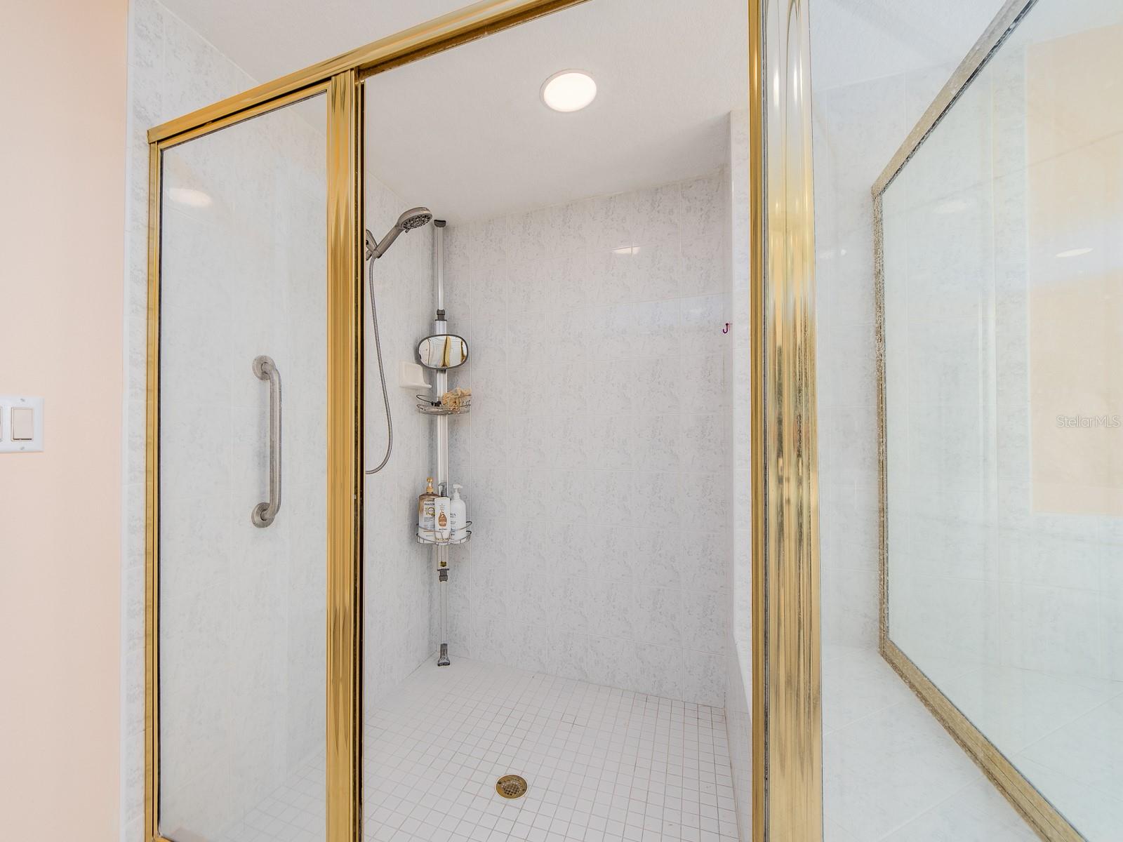 Oversized stand up shower.