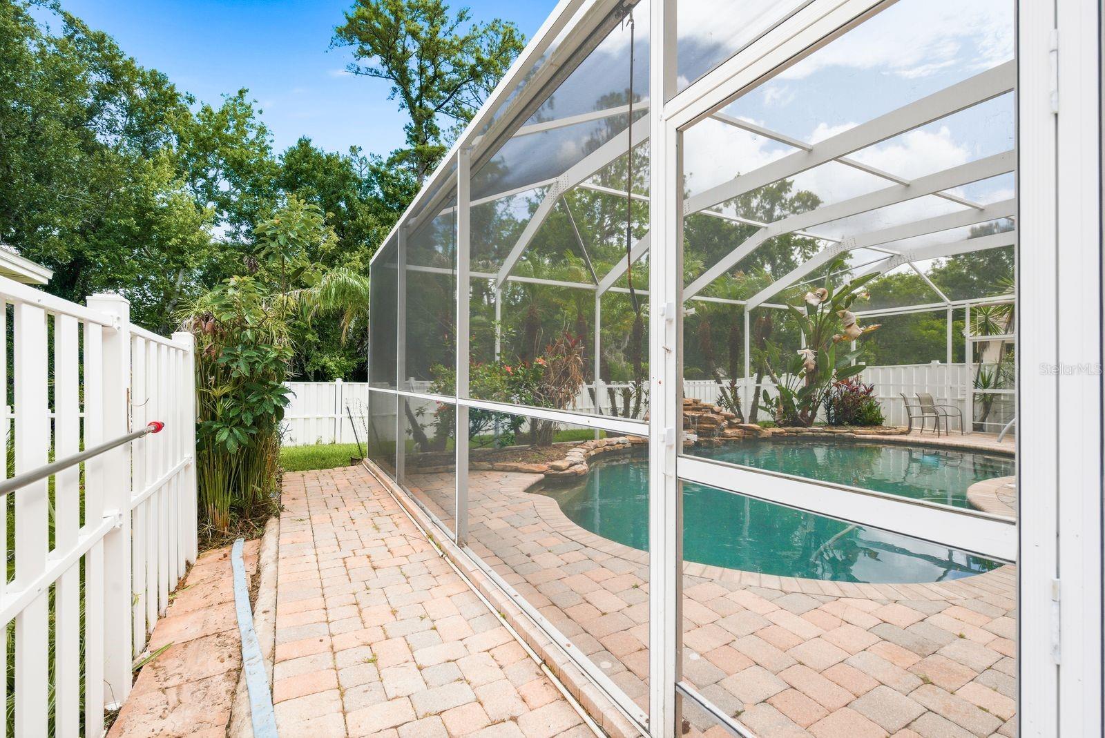 fenced in yard and pool