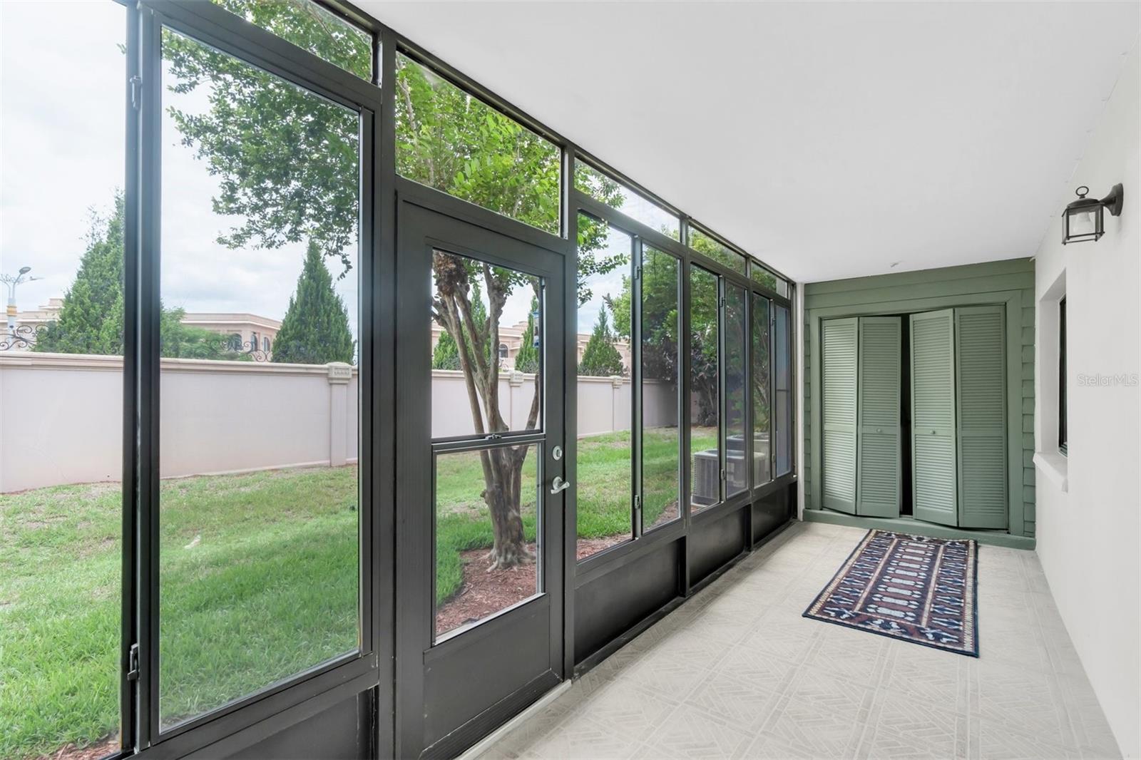 Full length Glass-enclosed porch