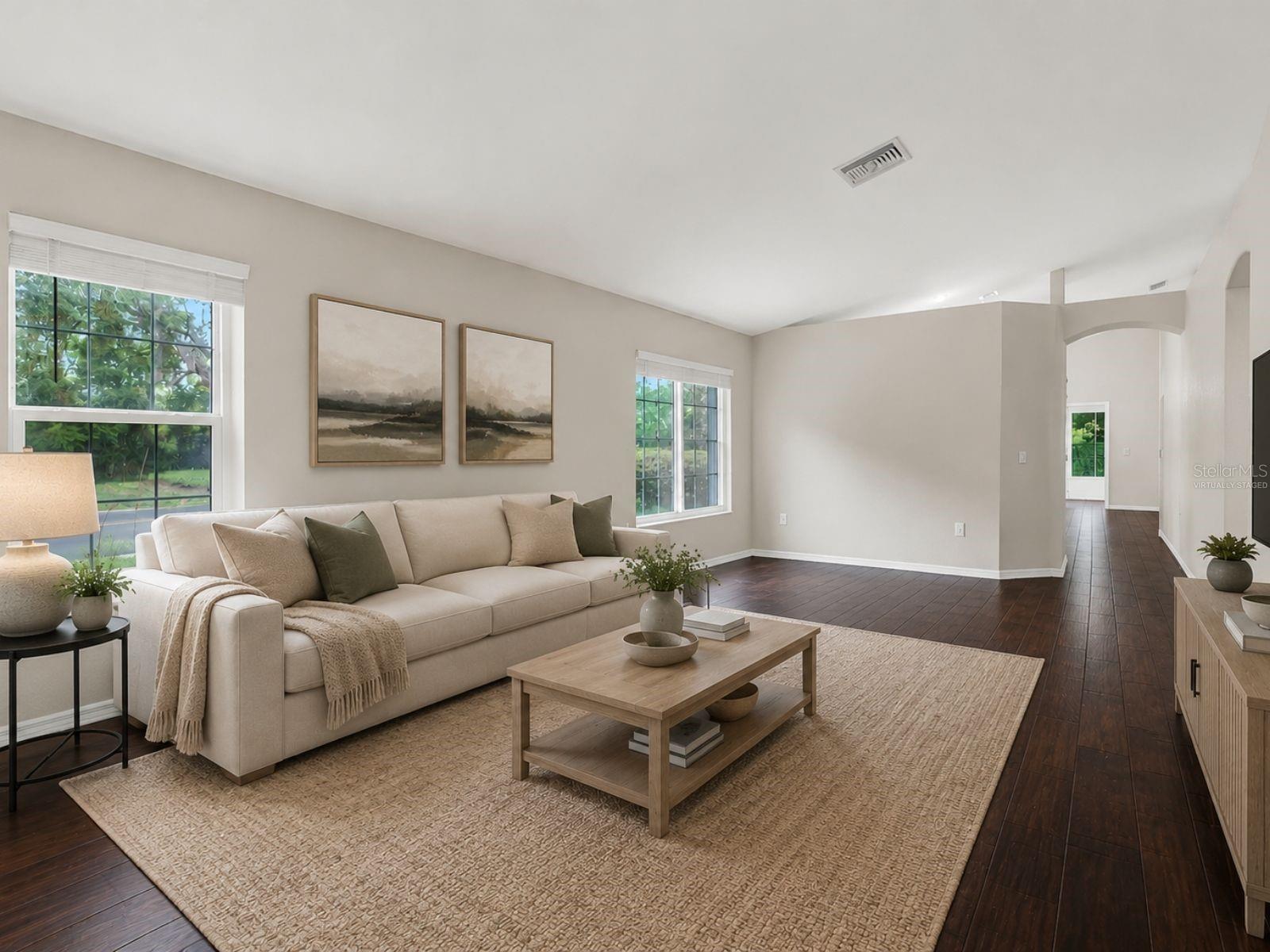 Dining room virtually staged
