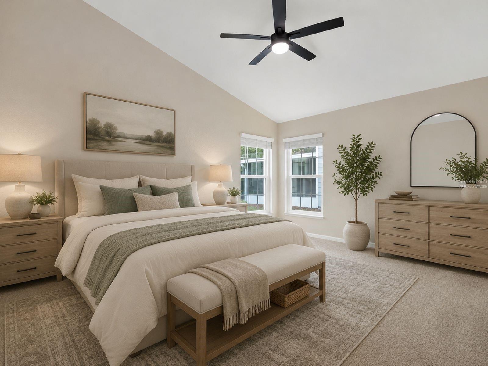 Primary Bedroom Virtually Staged