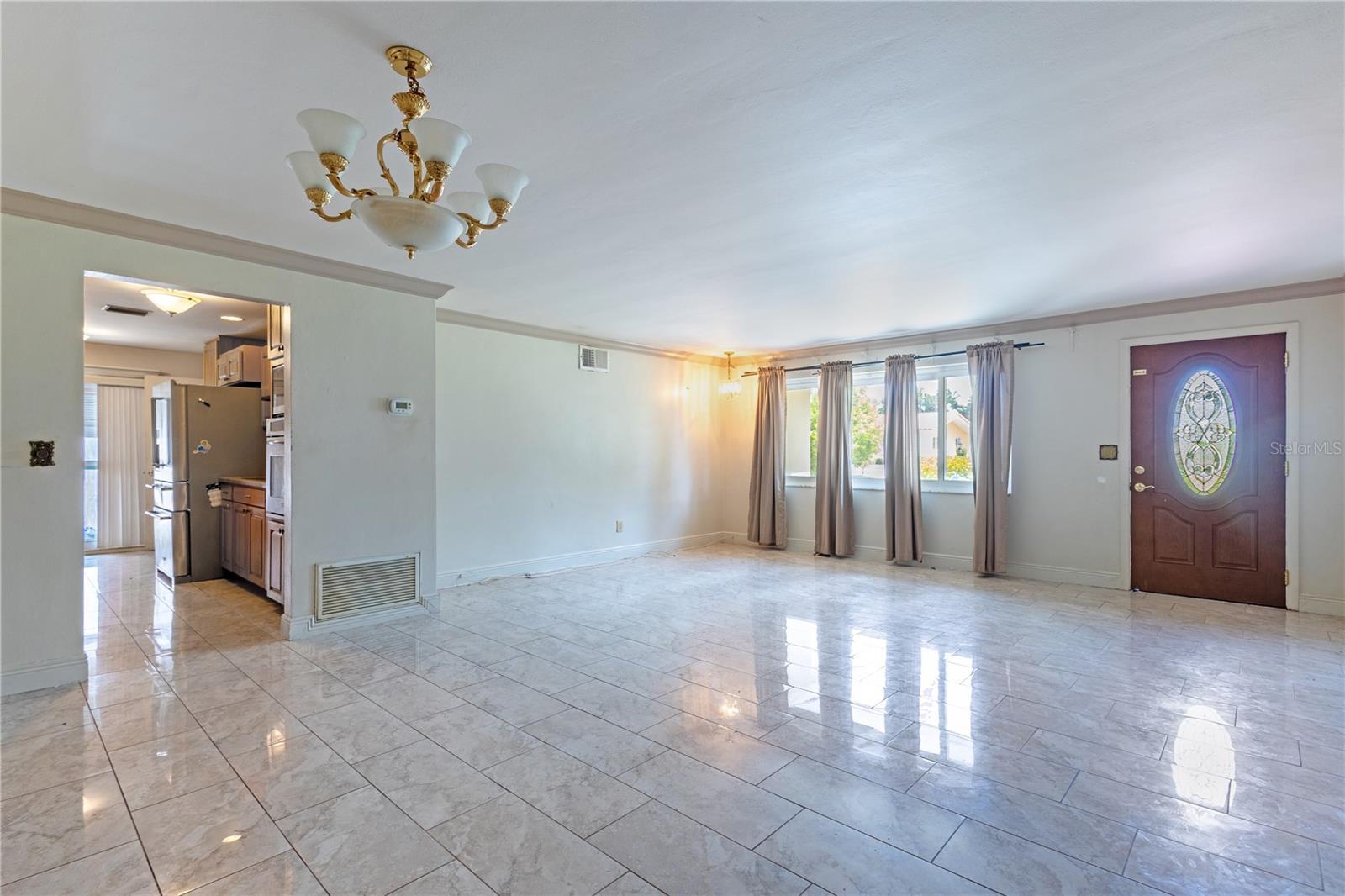 Front entrance into dining/living room