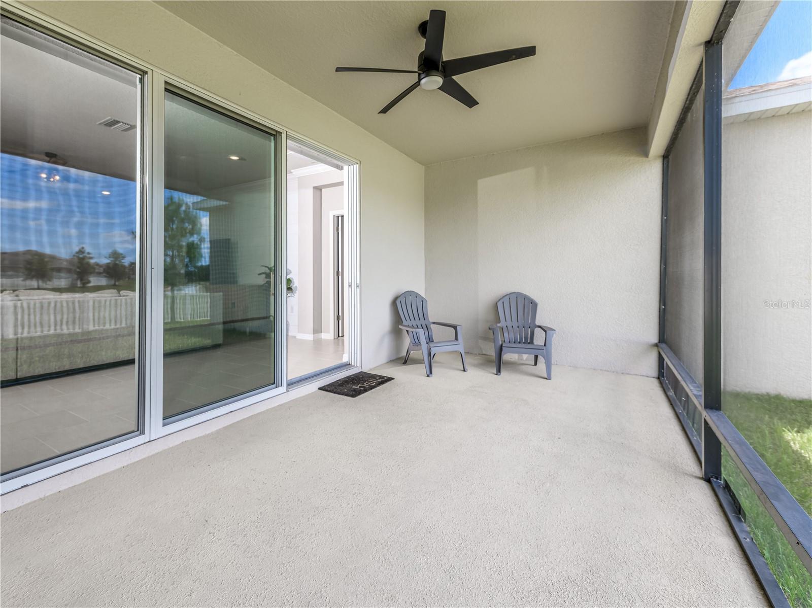 Screened back patio