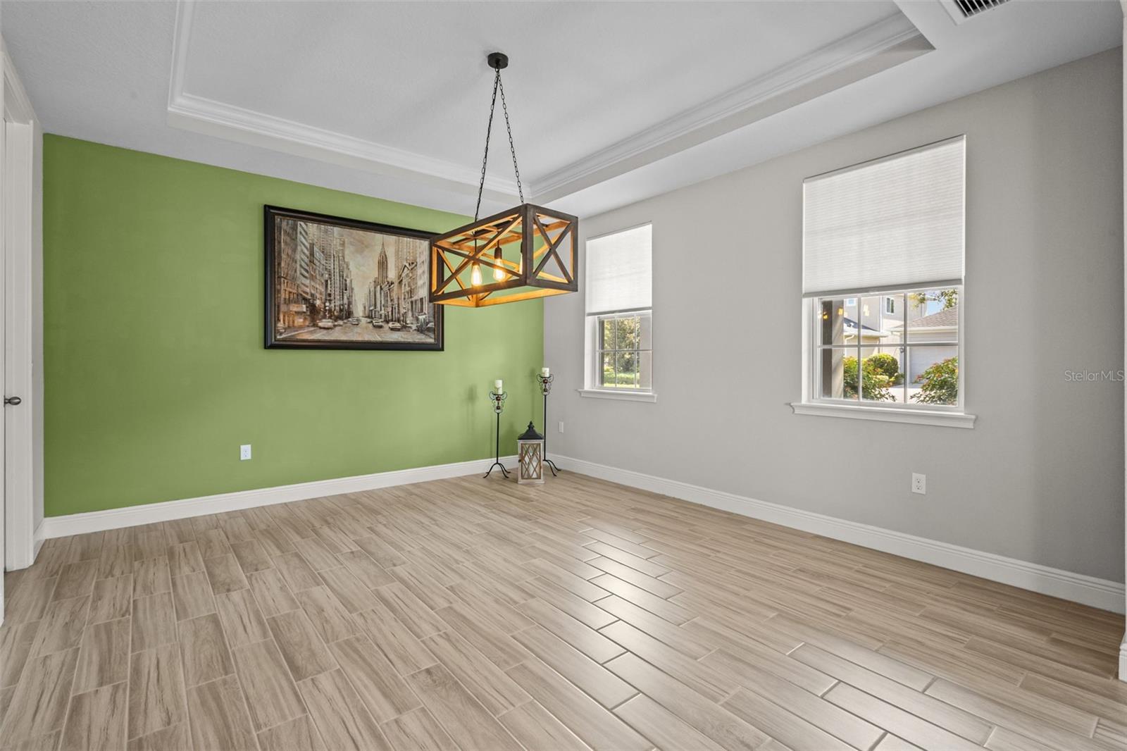 Front flex space works well for dining, office, or additional living