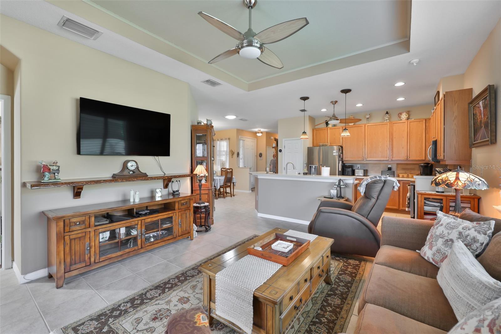 Plenty of wall space for any size TV and perfect viewing from seating.