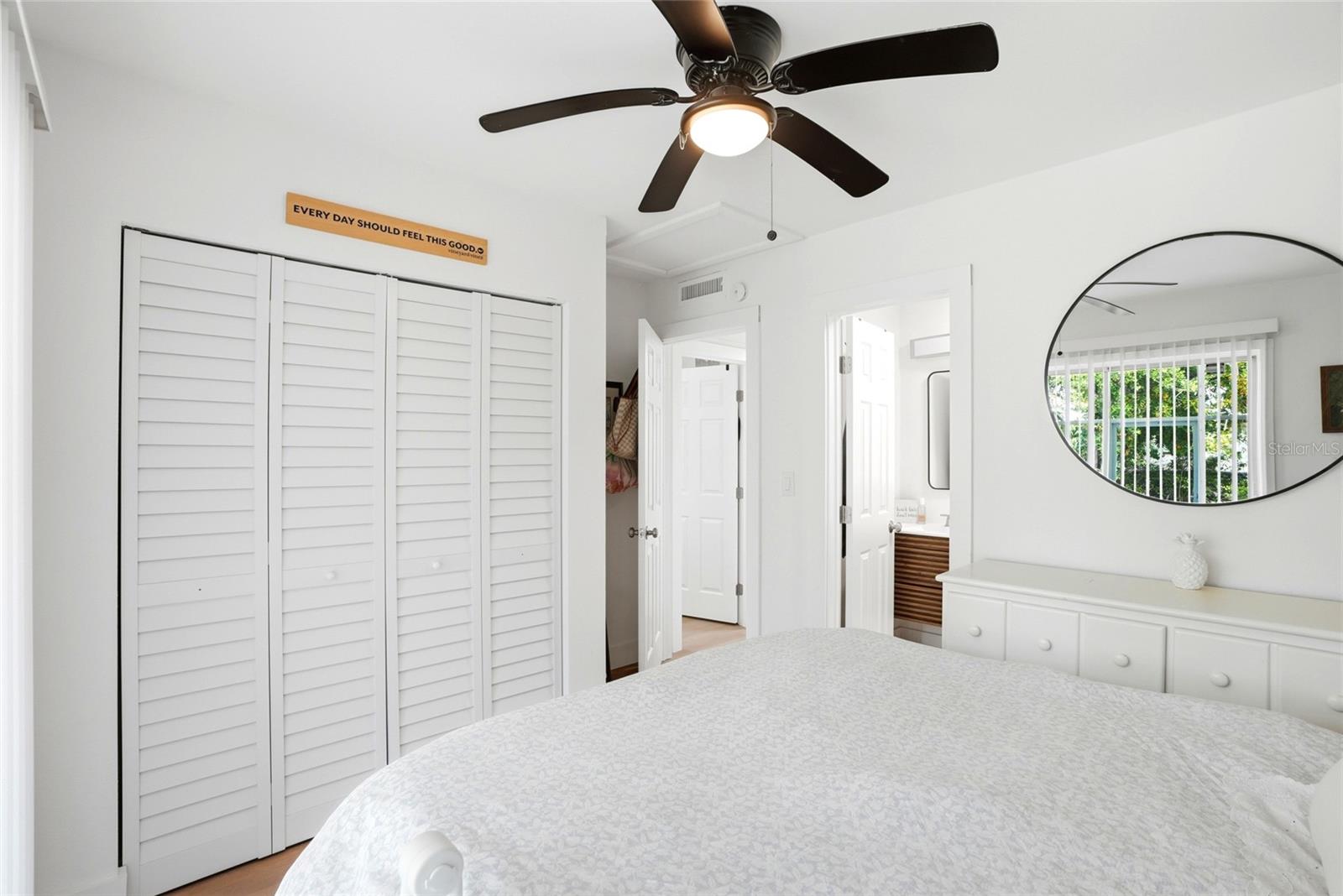 Primary bedroom with ample closet space