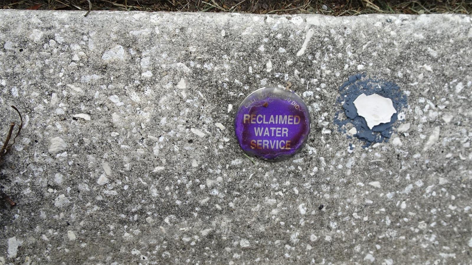 Reclaimed water with sprinkler system.