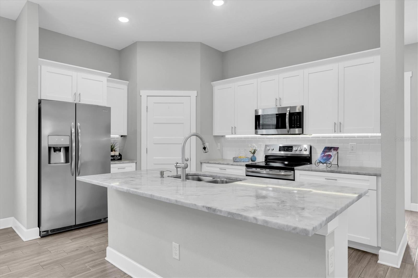 Designer Kitchen with Marble Island