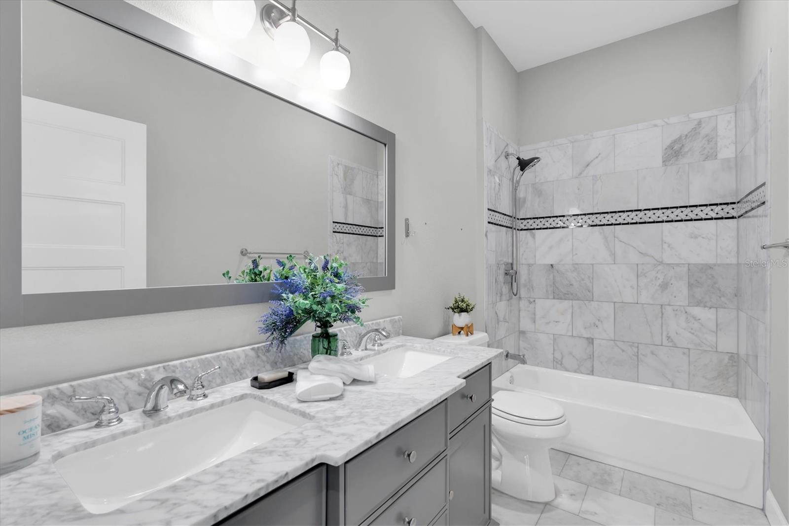 Beautiful Guest Bath with Dual Sinks