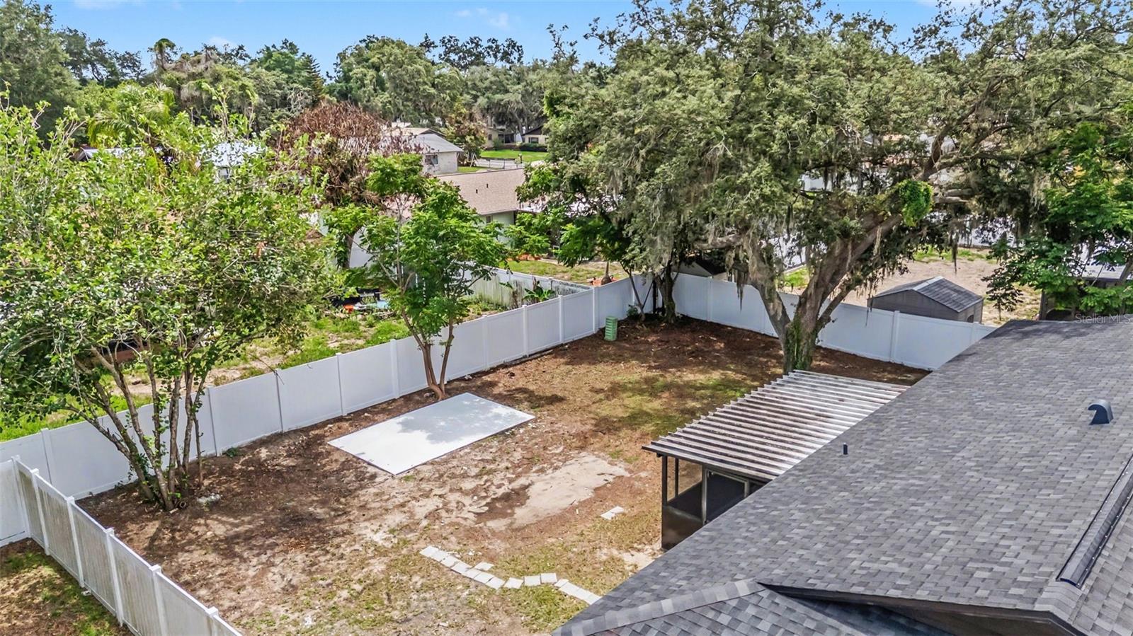 fenced in back yard!