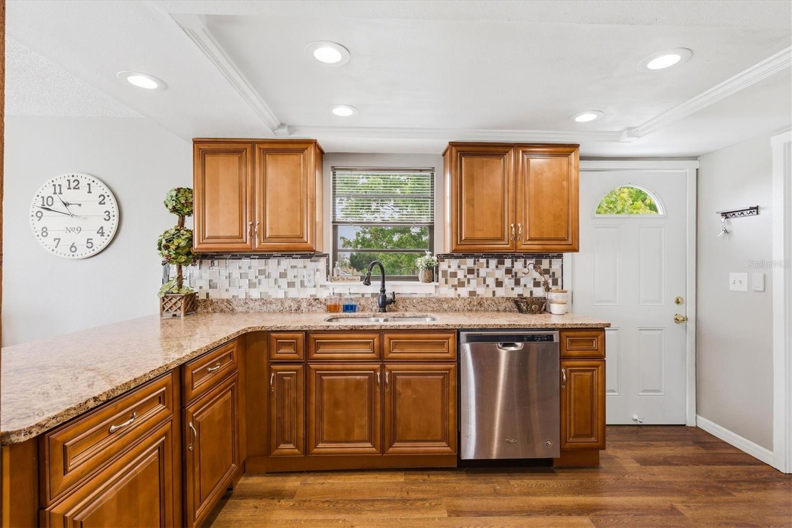 Kitchen with Wood Cabinets & Granite Counters