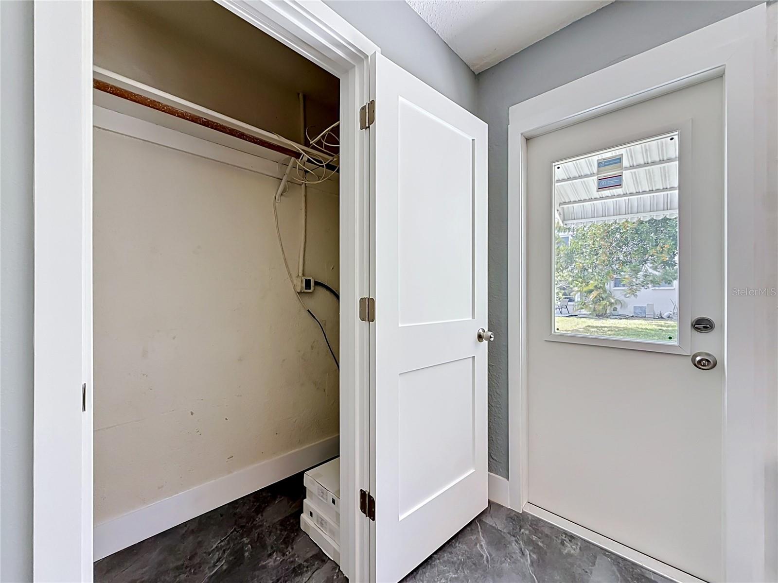 Utililty closet in sunroom