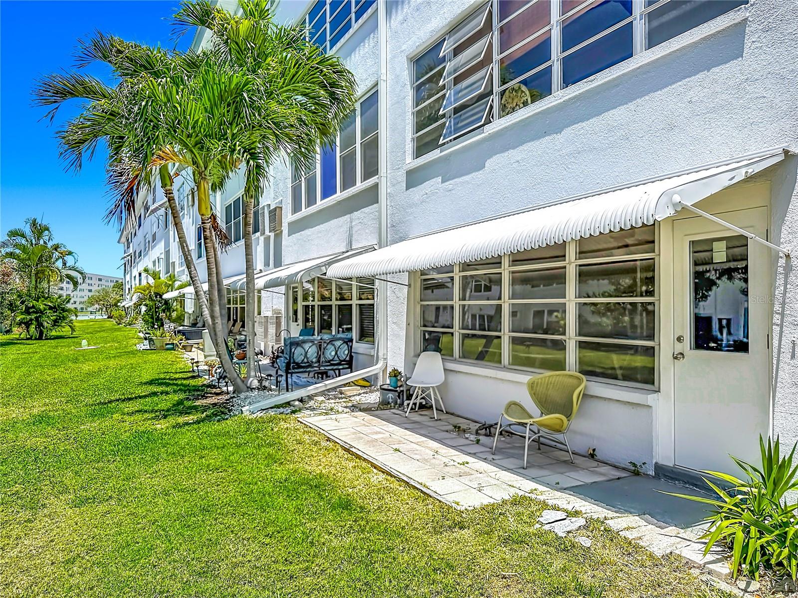 Back patio with awning