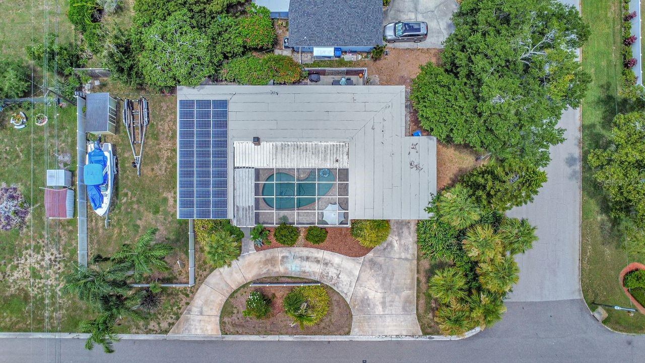 solar panels and plenty of room to park recreational vehicles