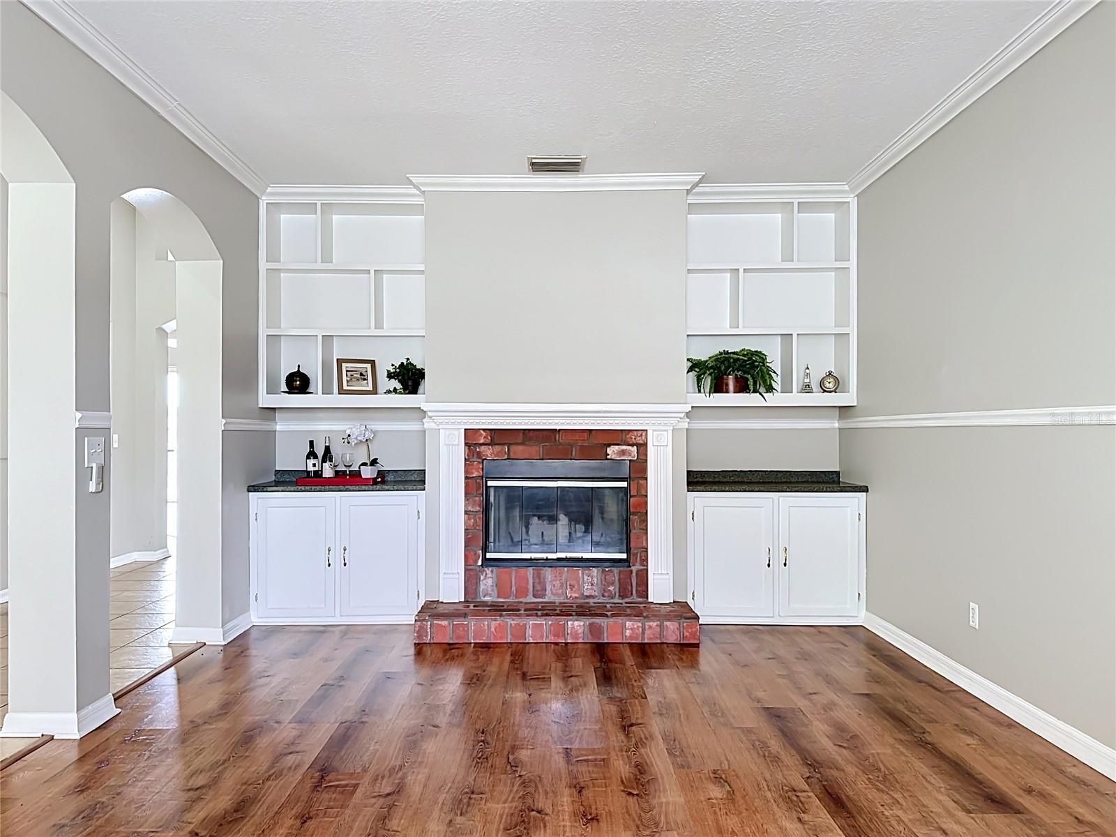 Your very own woodburning fireplace!  You'll be excited for cooler weather and hanging those Christmas stockings