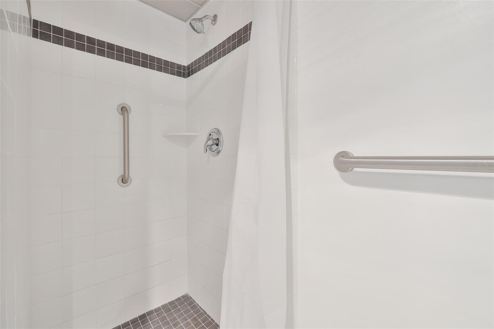 Shower has been updated and grab bars have been added for safety.